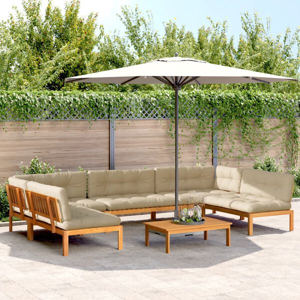 vidaXL 6 Piece Garden Pallet Sofa Set with Cushions Solid Wood Acacia
