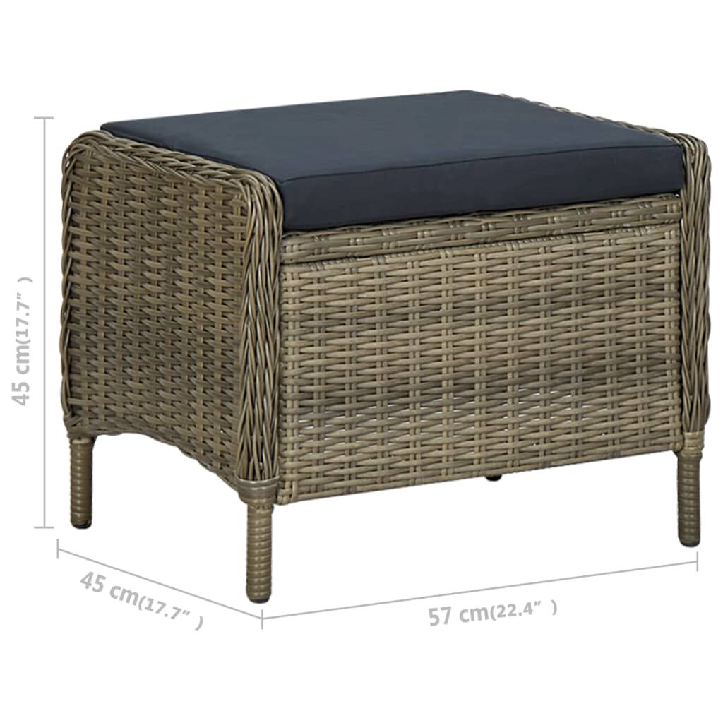 vidaXL 5 Piece Garden Dining Set Brown