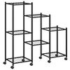 vidaXL Flower Stand with Wheels 83x25x83.5 cm Black Iron