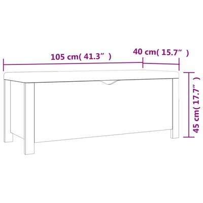 vidaXL Storage Box with Cushion White 105x40x45 cm