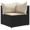 vidaXL 9 Piece Garden Lounge Set with Cushions Black Poly Rattan