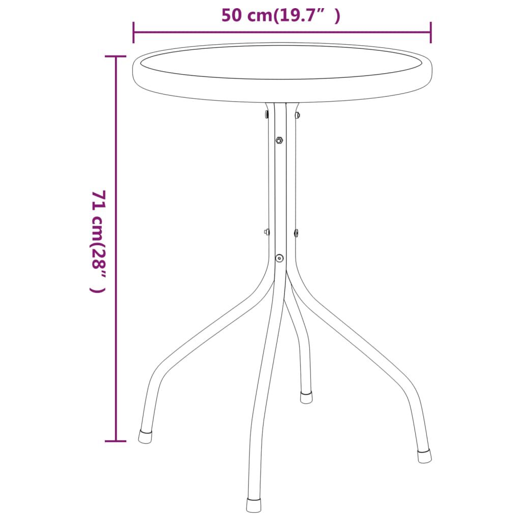 vidaXL Garden Table Ø50x71 cm Steel Anthracite