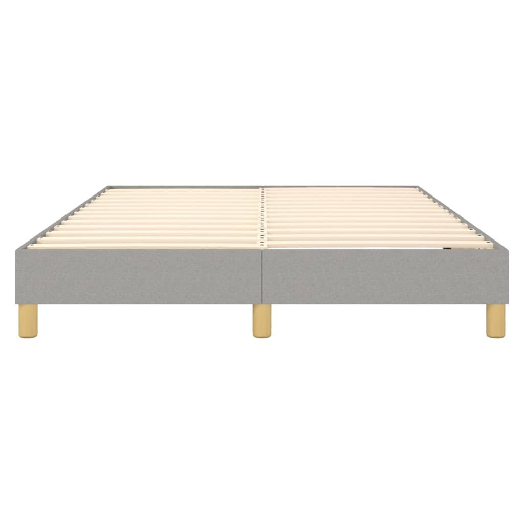 vidaXL Bed Frame without Mattress Light Grey Queen Fabric (US Only)