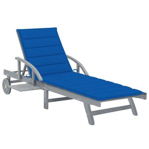 vidaXL Garden Sun Lounger with Cushion Solid Acacia Wood
