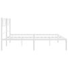 vidaXL Metal Bed Frame without Mattress with Headboard White 183x213cm