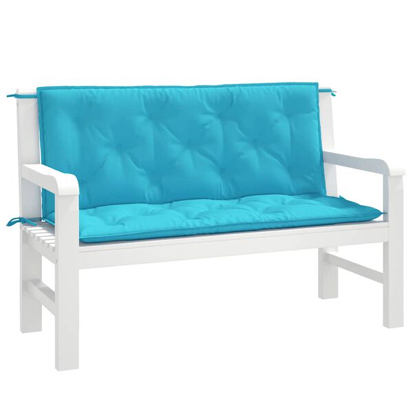 vidaXL Garden Bench Cushions 2pcs Turquoise 120x50x7cm Fabric