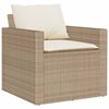 vidaXL 6 Piece Garden Sofa Set with Cushions Beige Poly Rattan
