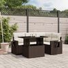vidaXL 5 Piece Garden Sofa Set with Cushions Brown Poly Rattan