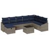 vidaXL Garden Sofa Set with Cushion with Storage 9 pcs Poly Rattan