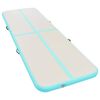 vidaXL Inflatable Gymnastics Mat with Pump 400x100x10 cm PVC Green