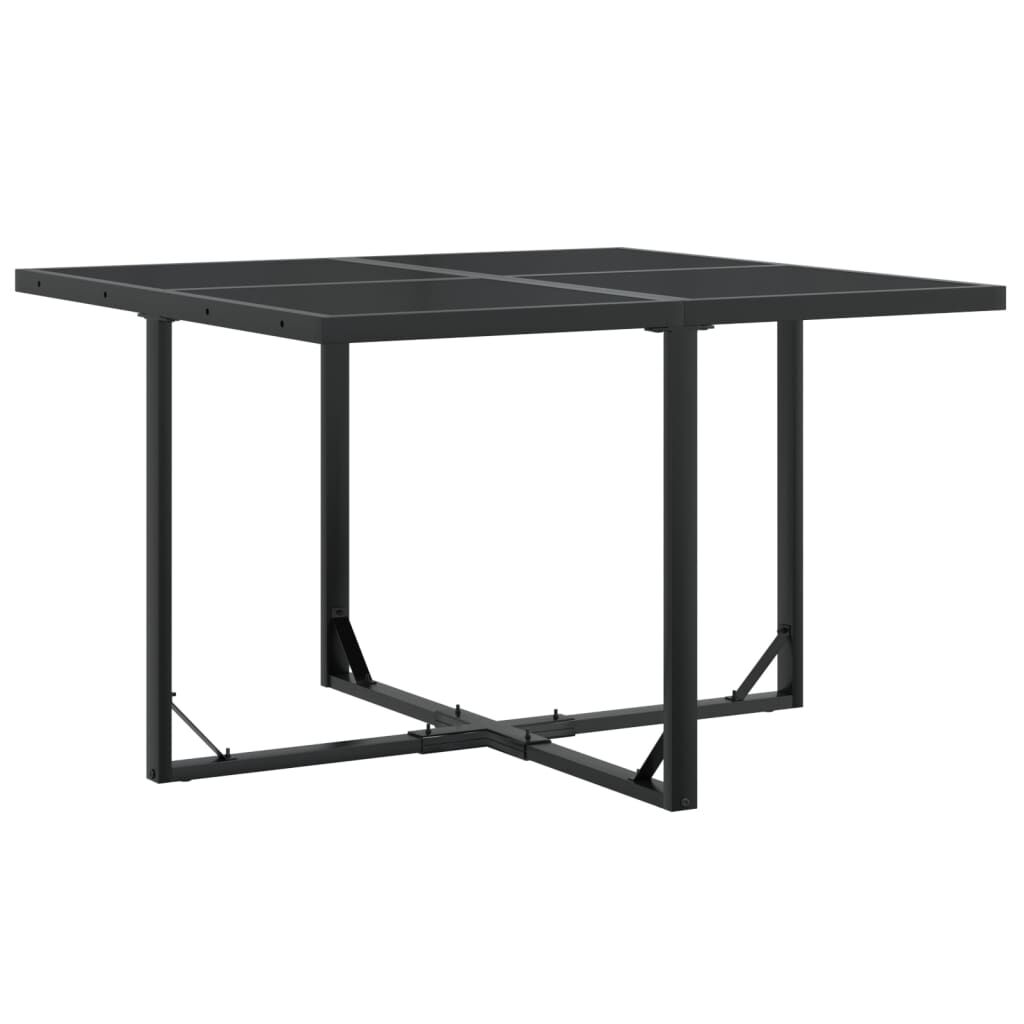 vidaXL 9 Piece Garden Dining Set Black Textilene
