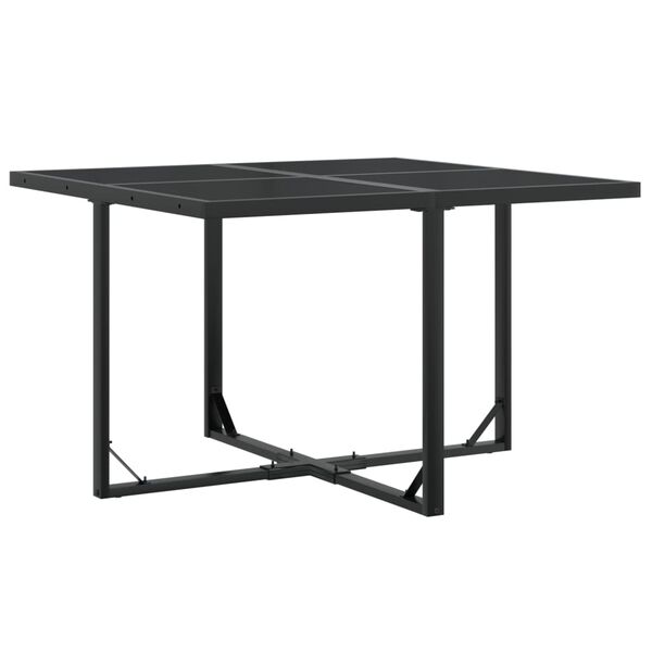 vidaXL 9 Piece Garden Dining Set Black Textilene