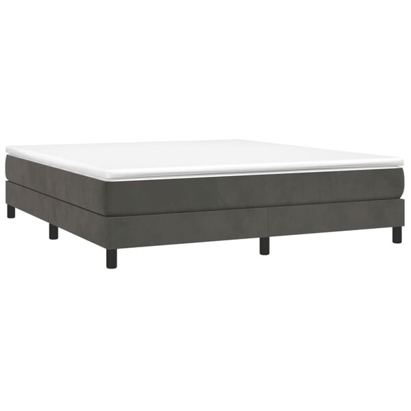 vidaXL Box Spring Bed Frame Dark Grey California King Velvet (US Only)