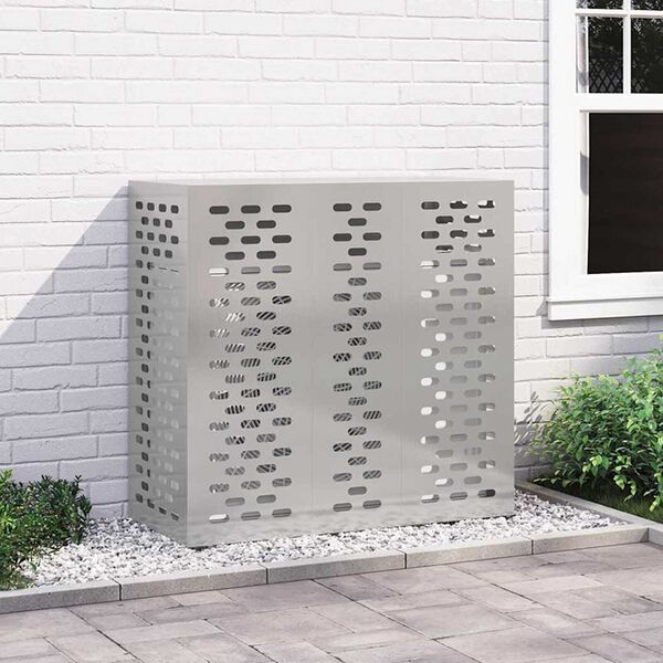 vidaXL Air Conditioner Cover Silver 110 x 50 x 105 cm Stainless steel