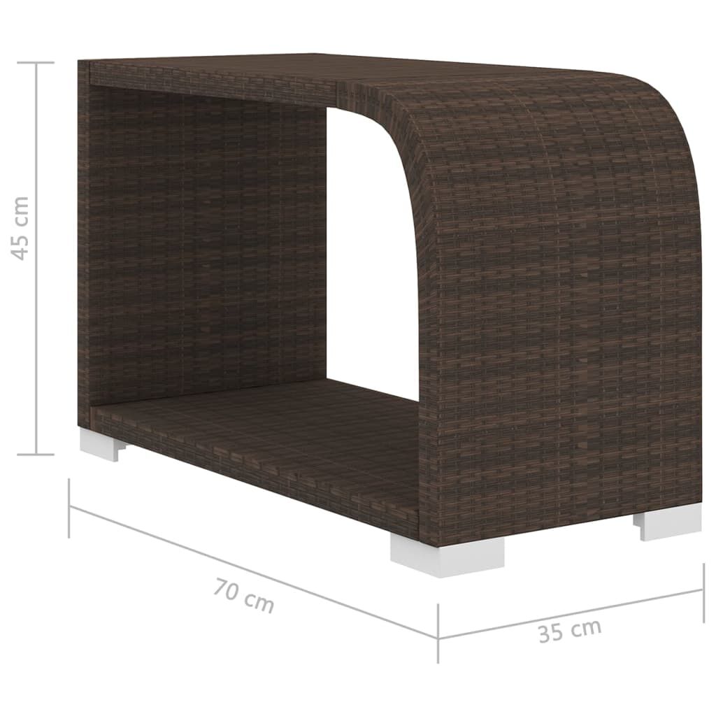 vidaXL 8 Piece Garden Lounge Set with Cushions Poly Rattan Brown