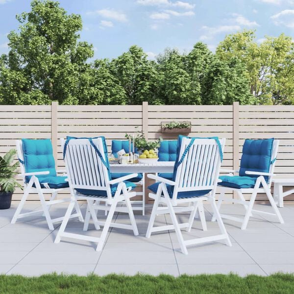 vidaXL Lowback Chair Cushions 6 pcs Light Blue Oxford Fabric