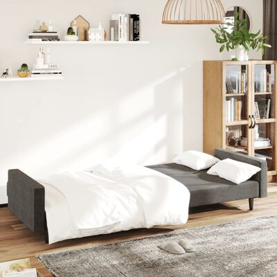 vidaXL 2-Seater Sofa Bed Dark Grey Velvet