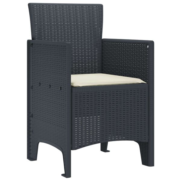 vidaXL Garden Chair 2 pcs Anthracite 53 x 49 x 85 cm Polypropylene