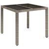 vidaXL 5 Piece Garden Dining Set with Cushions Grey Poly Rattan