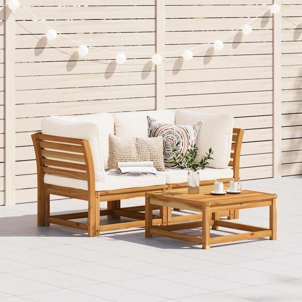 vidaXL Garden Sofa with Cushions 2-Seater Solid Wood Acacia