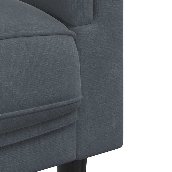 vidaXL Sofa with Cushions 3-Seater Dark Grey Velvet