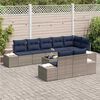 vidaXL Garden Sofa Set with Cushion 9 pcs Grey Poly rattan