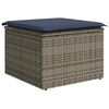 vidaXL Garden Sofa Set 9 pcs Grey and Navy Blue Poly Rattan