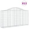 vidaXL Arched Gabion Baskets 13 pcs 200x30x100/120 cm Galvanised Iron