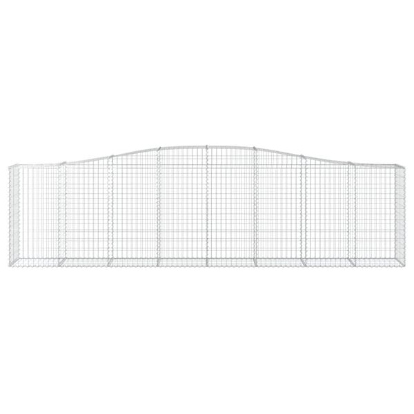 vidaXL Arched Gabion Baskets 4 pcs 400x50x100/120 cm Galvanised Iron