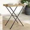 vidaXL Folding Tray Table Beige 65x40x75 cm Poly Rattan