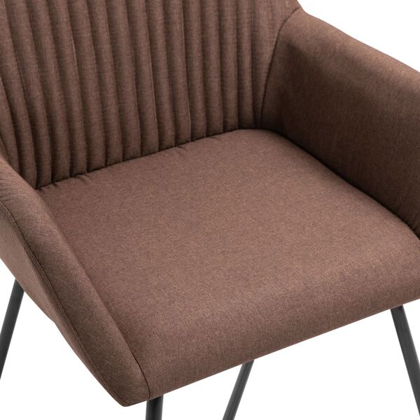vidaXL Dining Chairs 4 pcs Brown Fabric