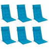 vidaXL Highback Chair Cushions 6 pcs Light Blue Oxford Fabric