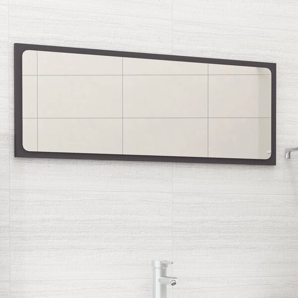 vidaXL Bathroom Mirror Grey 90x1.5x37 cm Engineered Wood