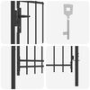 vidaXL Fence Gate Single Door with Arched Top Steel 1x1 m Black