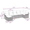 vidaXL Garden Sofa Set 7 pcs Grey and navy 297.5 x 132.5 x 85 cm