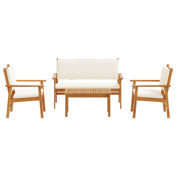 vidaXL 4 Piece Garden Sofa Set with Cushions Solid Wood Acacia
