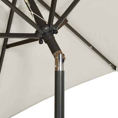 vidaXL Garden Parasol with LED Lights Sand 200x211 cm Aluminium