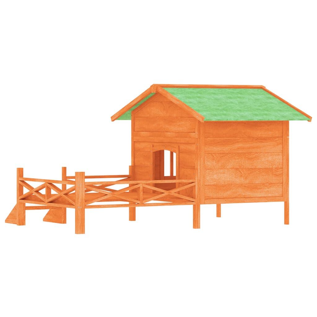 vidaXL Dog Kennel Brown 159x120x88.5 cm Solid Wood Pine