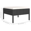 vidaXL 7 Piece Garden Lounge Set with Cushions Poly Rattan Black