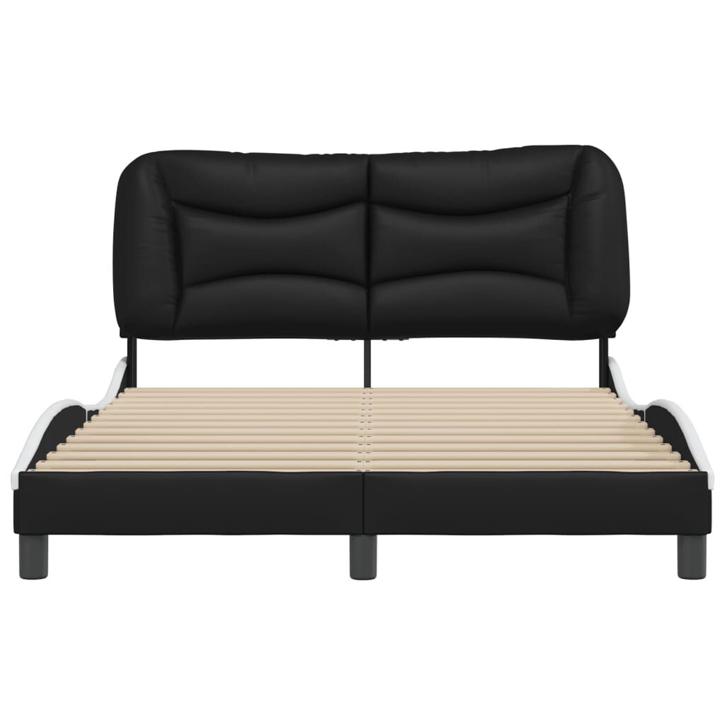 vidaXL Bed Frame without Mattress Black and White 137x187 cm Double Faux Leather