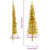vidaXL Slim Artificial Half Christmas Tree with Stand Gold 150 cm