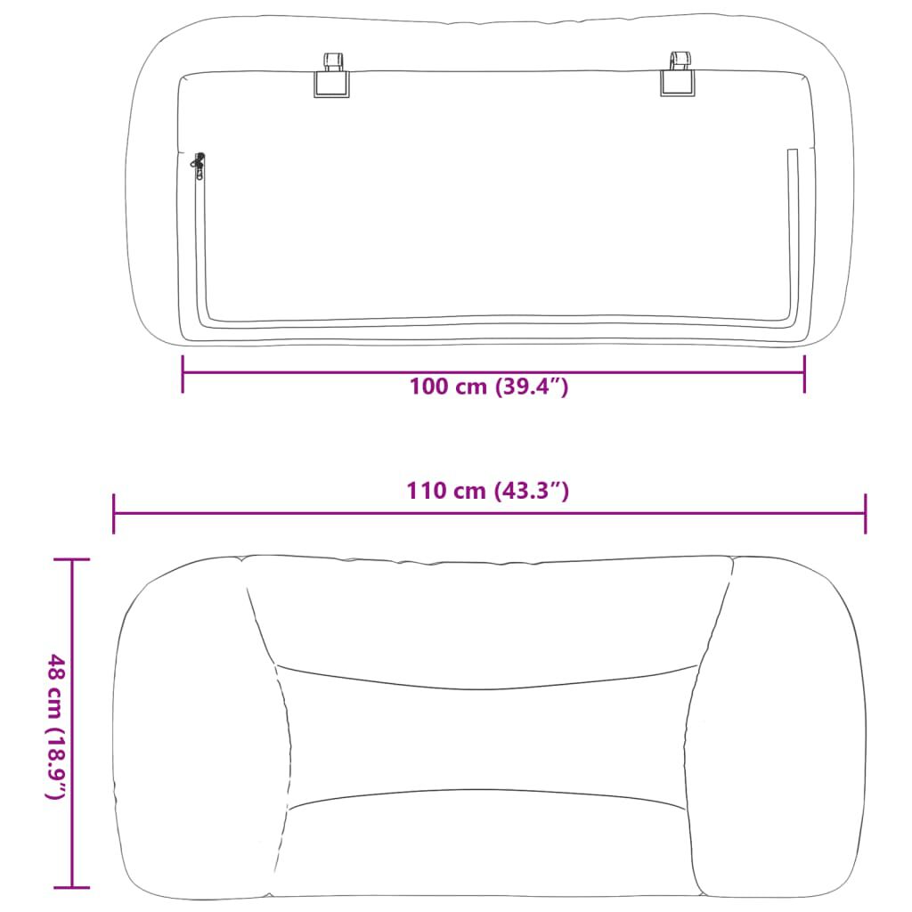 vidaXL Headboard Cushion "Hvar" Dark Grey 100 cm Fabric