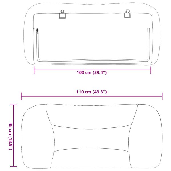 vidaXL Headboard Cushion "Hvar" Dark Grey 100 cm Fabric