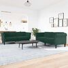 vidaXL 3 Piece Sofa Set Dark Green Velvet