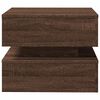 vidaXL Coffee Table with LED Lights Brown Oak 50x50x40 cm