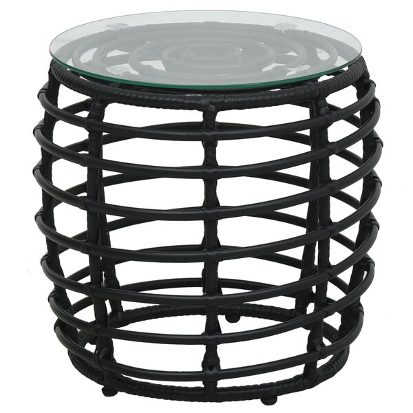 vidaXL 3 Piece Bistro Set Poly Rattan Black