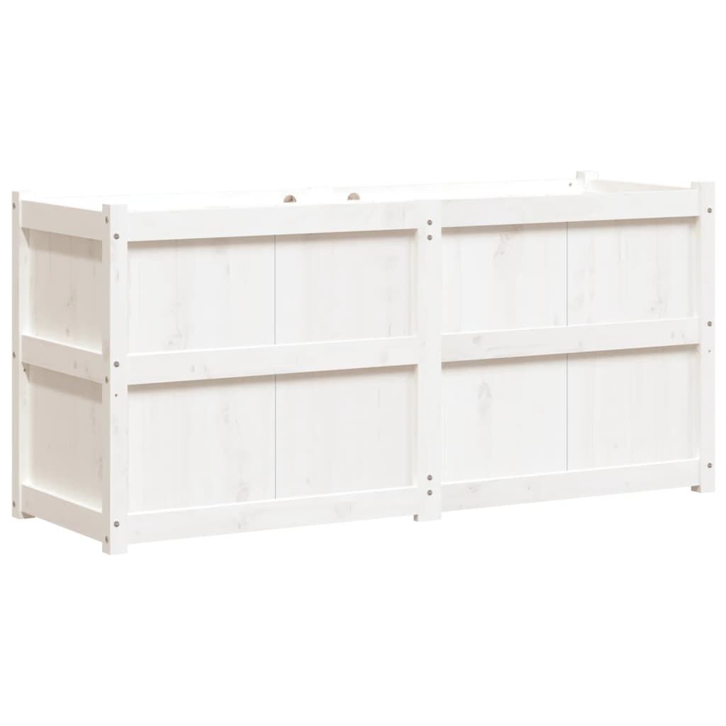 vidaXL Garden Planter White 150x50x70 cm Solid Wood Pine