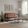vidaXL 2-Seater Sofa Brown Real Goat Leather
