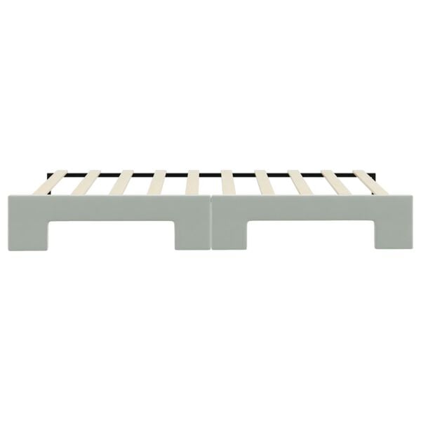 vidaXL Daybed with Trundle without Mattress Light Grey 100x190 cm
