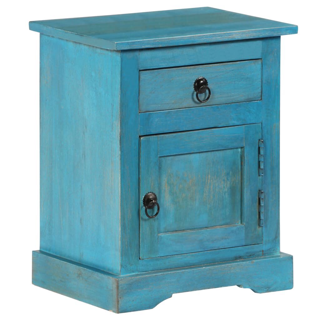 vidaXL Bedside Table Solid Mango Wood 40x30x50 cm Blue